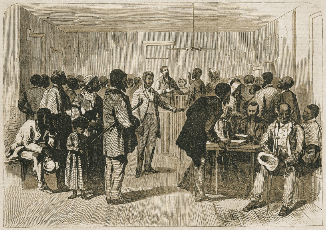 A Freedmen’s Bureau office, Richmond, Virginia, 1866